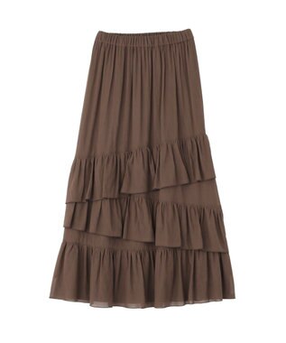 YECCA VECCA アシメラッフルスカート Brown