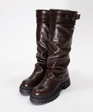 WEGO ベルトカバーロングブーツ ブラウン