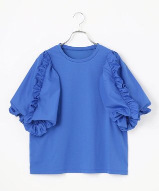 #Newans 【撥水・吸水速乾】コンビネーションフリルスリーブカットソー ホワイト系