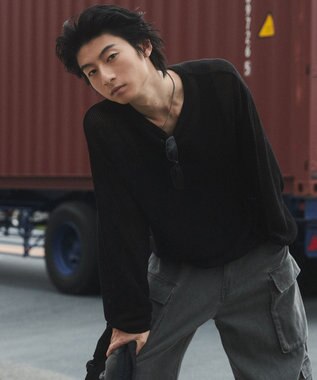 WEGO メッシュニットプルオーバー（LS） ブラック