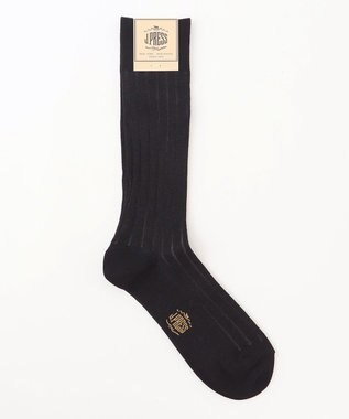 J.PRESS MEN 【定番】ハイゲージワイドストライプ リブソックス ブラック系