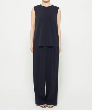 uncrave クールタッチツイル スリットブラウス ダークネイビー