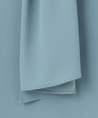 ICB 【洗える・UVケア】BackSatinAmunzen スカーフタイブラウス ライトブルーグレー系