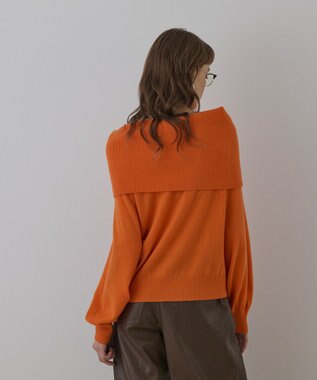 GRACE CONTINENTAL ウールオフショルニットトップ オレンジ