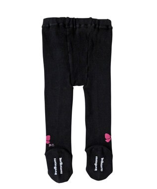 MIKI HOUSE HOT BISCUITS 【70-120cm】 ワンポイントリボン タイツ 黒