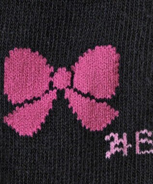 MIKI HOUSE HOT BISCUITS 【70-120cm】 ワンポイントリボン タイツ 黒