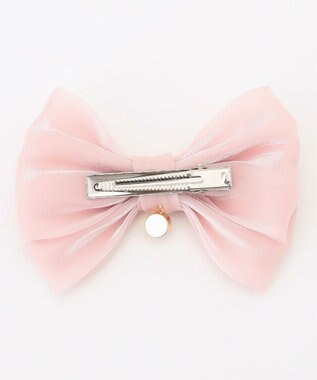ANY KIDS オーガンジーリボンヘアクリップ ピンク