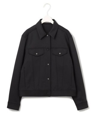 ICB 【洗える】 コンパクトダンボールニット ジャケット ブラック系