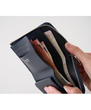 MIYABIYA La quoh with kirakaracho 南蛮七宝アルチザンレザー ミニL字ファスナー財布 瑠璃紺（ネイビー）