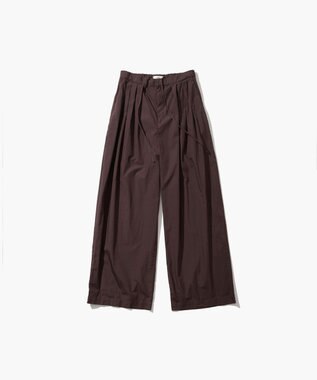 ATON COTTON LAWN | タックワイドパンツ BROWN