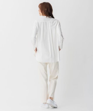 自由区 【洗える】ストレッチシャーティング ブザムシャツ アイボリー系