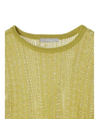 Green Parks ａ．透かし柄ニットプルオーバー Lime Green