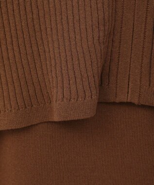 YECCA VECCA 【2点SET】キャミセット襟付きZIPカーディガン Camel