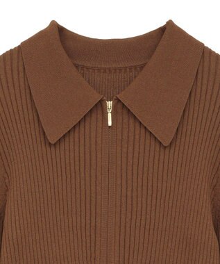 YECCA VECCA 【2点SET】キャミセット襟付きZIPカーディガン Camel