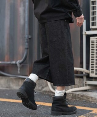 WEGO 【SMLサイズ展開】チェーン付きバルーンショーツ デニムブラック