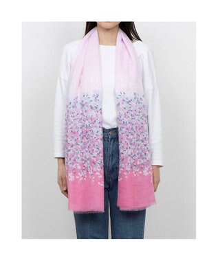 UNBILLION カシュネ cache nez / フラワーボーダー柄プリントストール ピンク