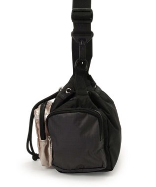 LeSportsac CONV DRAWSTRING CRSSBDY/ブラック/ローズゴールドシャイン/ピンク ブラック/ローズゴールドシャイン/ピンク