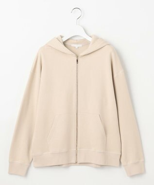 自由区 L クリアループバックジップ パーカー ベージュ