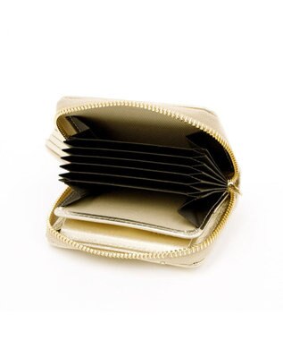 UNBILLION ペルケ perche / ドット型押し・ジャバラチャームウォレットショルダー ゴールド