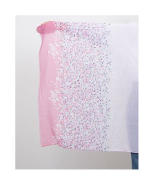 UNBILLION カシュネ cache nez / フラワーボーダー柄プリントストール ピンク
