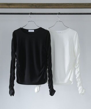 Green Parks ■ＥＳＣＡＲ　シャーリングギャザープルオーバー Black