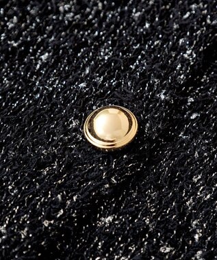 Green Parks ツィード風金釦ニットベスト Black