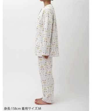 WACOAL パジャマ 長袖 長ズボン 綿混(本体) あったか ミントン レディース NDW426 /ワコール ホワイト