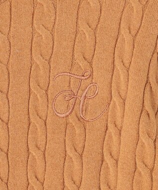 Feroux 【古畑星夏さん着用・アンサンブル】ロゴ刺繍入りケーブルアンサンブル ニット キャメル系