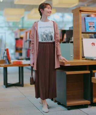 Tiaclasse L 【おのののかさん着用】「サマケア 」フード付きカットソーロングカーディガン ピンク