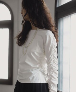 Green Parks ■ＥＳＣＡＲ　シャーリングギャザープルオーバー Off White