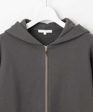 自由区 L クリアループバックジップ パーカー スレート