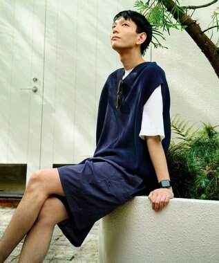 UNFILO MENS イージーケア ニットベスト [23年春夏商品] ネイビー
