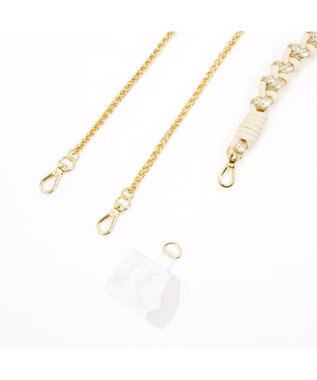 UNBILLION ペルケ perche / ドット型押し・ジャバラチャームウォレットショルダー ゴールド