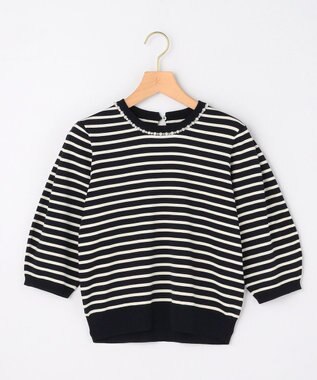 組曲 L 【先行予約・WEB限定】クリアストレッチビジューレーン6分袖 ニット