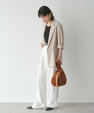 russet 【2025AW新作】本革スエード巾着ハンドバッグ(CE-1582) Brown