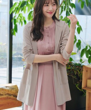 Tiaclasse L 【おのののかさん着用】「サマケア 」フード付きカットソーロングカーディガン グレージュ