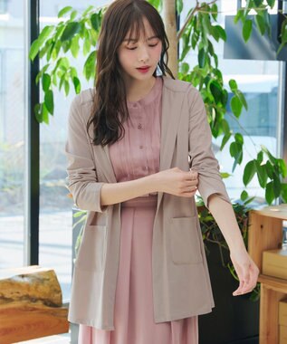 Tiaclasse L 【おのののかさん着用】「サマケア 」フード付きカットソーロングカーディガン グレージュ