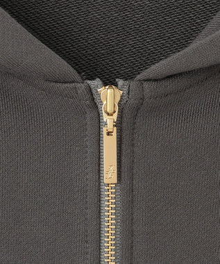 自由区 L クリアループバックジップ パーカー スレート