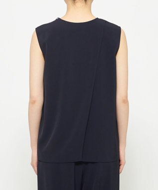 uncrave クールタッチツイル スリットブラウス ダークネイビー