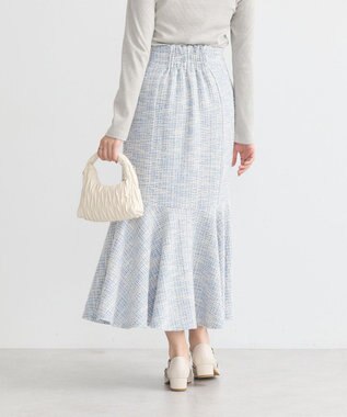 earth music&ecology カットソーツイードマーメイドスカート Blue