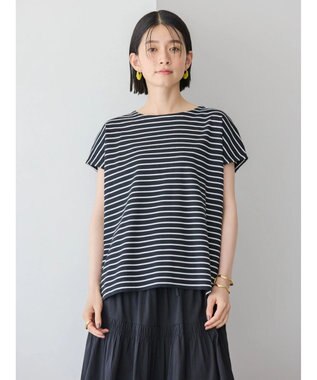 AMERICAN HOLIC バックボタンフレンチスリーブプルオーバー Border