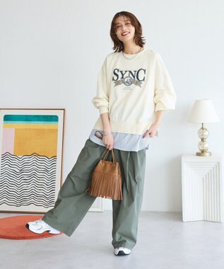 Green Parks ノースリーブドッキングホワイトインナー Stripe