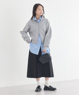 earth music&ecology ダブルジップカーディガン Gray Mixture