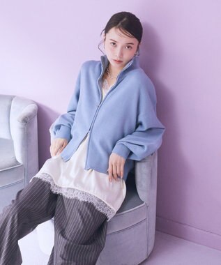 earth music&ecology ダブルジップカーディガン Light Blue