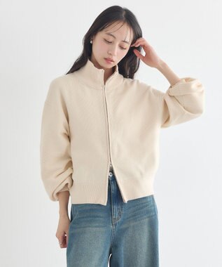 earth music&ecology ダブルジップカーディガン Ivory