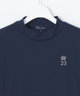 23区GOLF 【WOMEN】チュール袖 モックネックプルオーバー ネイビー系