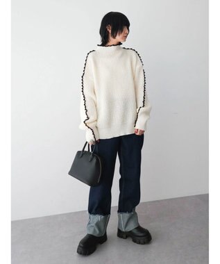 Green Parks ・Ｐｅｔｉｔ　Ｆｌｅｕｒ　ハイショクパイピングニット Off White