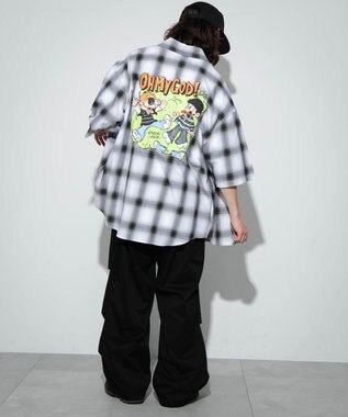 WEGO 【ユニセックス着用アイテム/綿100%/MLサイズ展開】別注NEW　JACKオンブレチェックシャツ（S） ホワイトチェック1