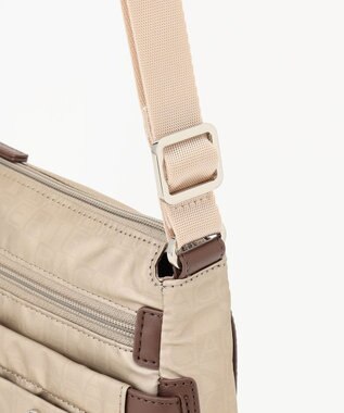 LA BAGAGERIE モノグラム　スクエアナイロンショルダー　SSサイズ ゴールド