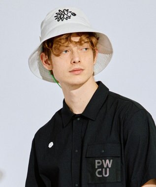 PW CIRCULUS 【手洗い洗濯可 / 小さくたためる】【UNISEX】NEW！ポケッタブルバケットハット  ゴルフ ホワイト系